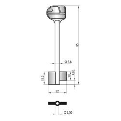 WIT-3 Nøkkelemne 95mm Cawi Wittkopp Safe
