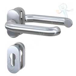 ZB3150 Euro Dørvrider U-form. med Sylinderskilt. Smal. Rst.