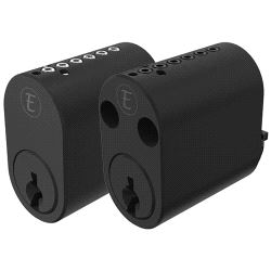 5537C-E Dobbelylinder Sort matt. 508 profil