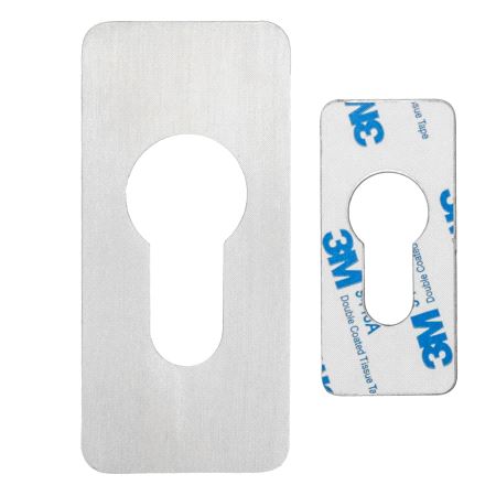 ES129 Dekkskilt Euro med lim. 30x65mm. Rustfritt stål