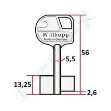 WIT-1 Nøkkelemne 56mm (Safe)