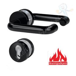 ZT2154 Dørvrider U-form. Euro med sylinderskilt. Sort