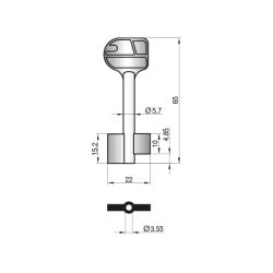 WIT-2 Nøkkelemne 65mm Cawi Wittkopp Safe