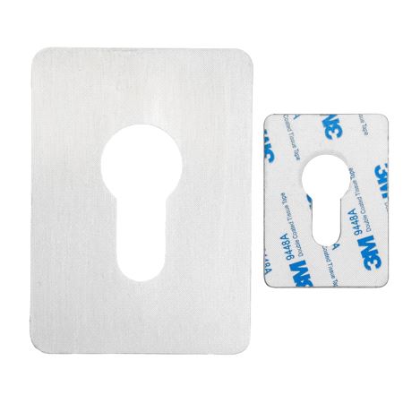 ES143 Dekkskilt Euro med lim. 48x65mm. Rustfritt stål