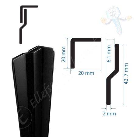 Sikringsjern i Profil Sort 1 Stk.