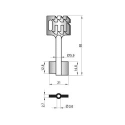 MAU-8 Nøkkelemne 65mm Mauer Safe